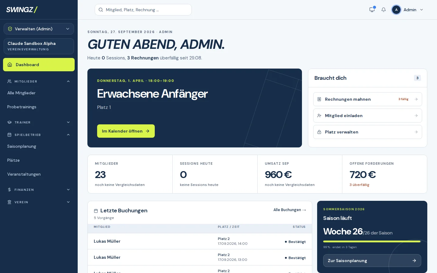 Ansicht 1 von swingz — die tennis app